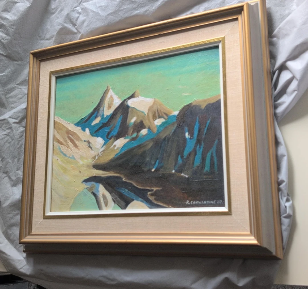 Original R. Carwardine '87 Mountain Landscape Painting