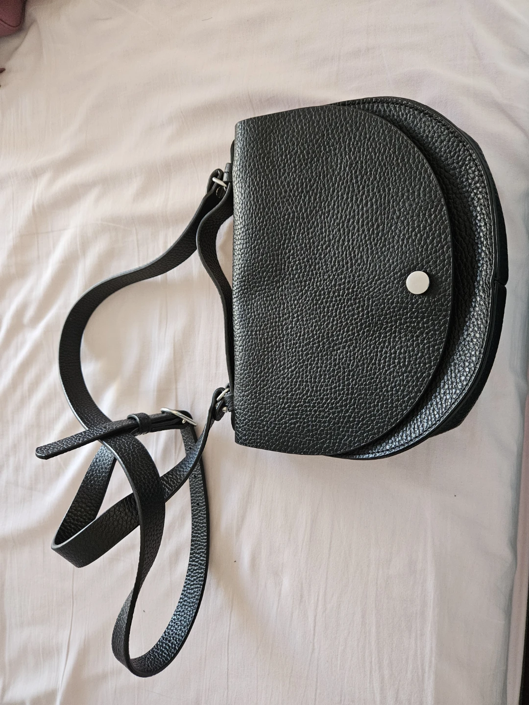 Black Leather Saddle Bag
