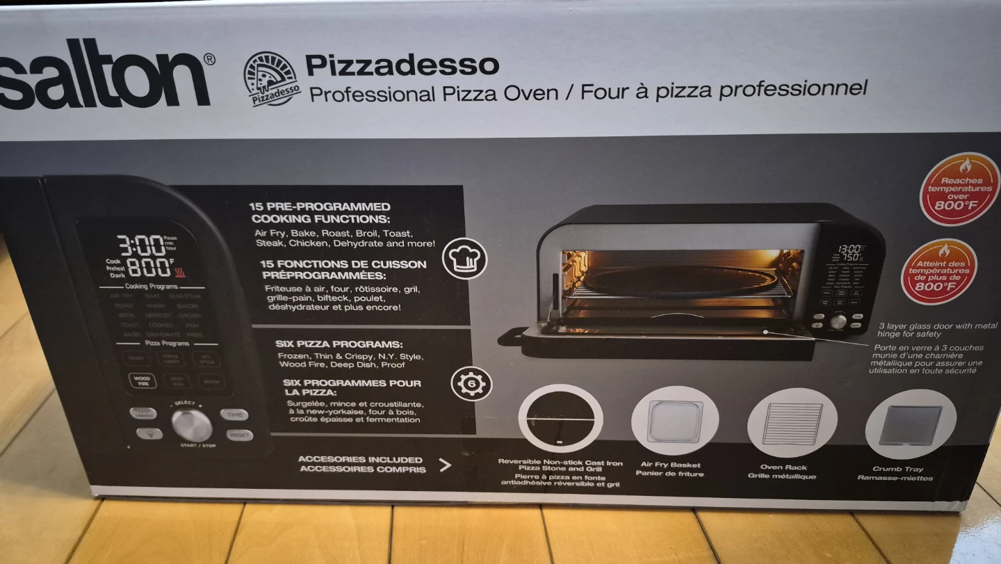 NEW Salton Pizzadeso Professional Pizza Oven & Air Fryer - photo 4