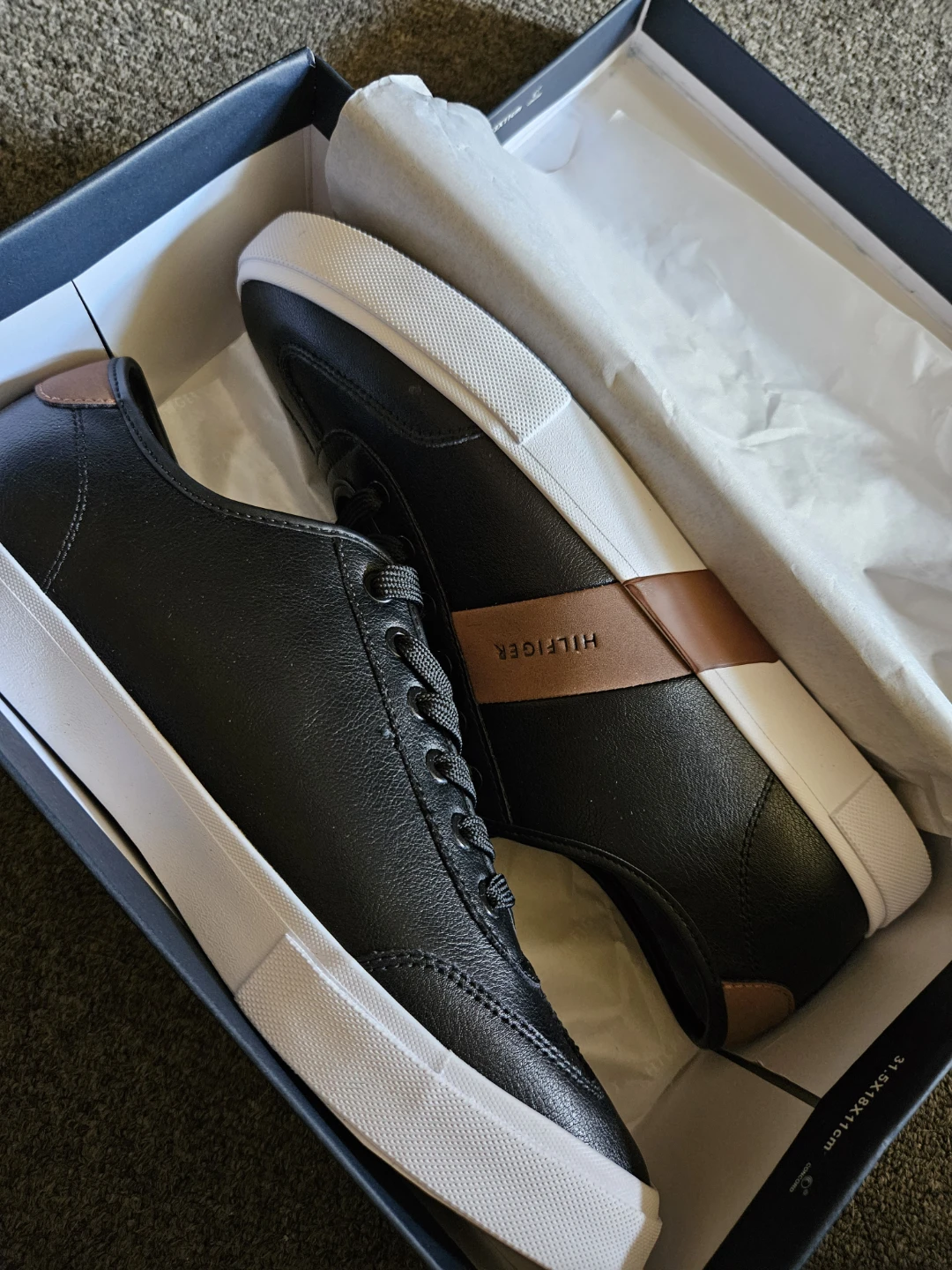 Tommy Hilfiger Men's Black Leather Sneakers - photo 2
