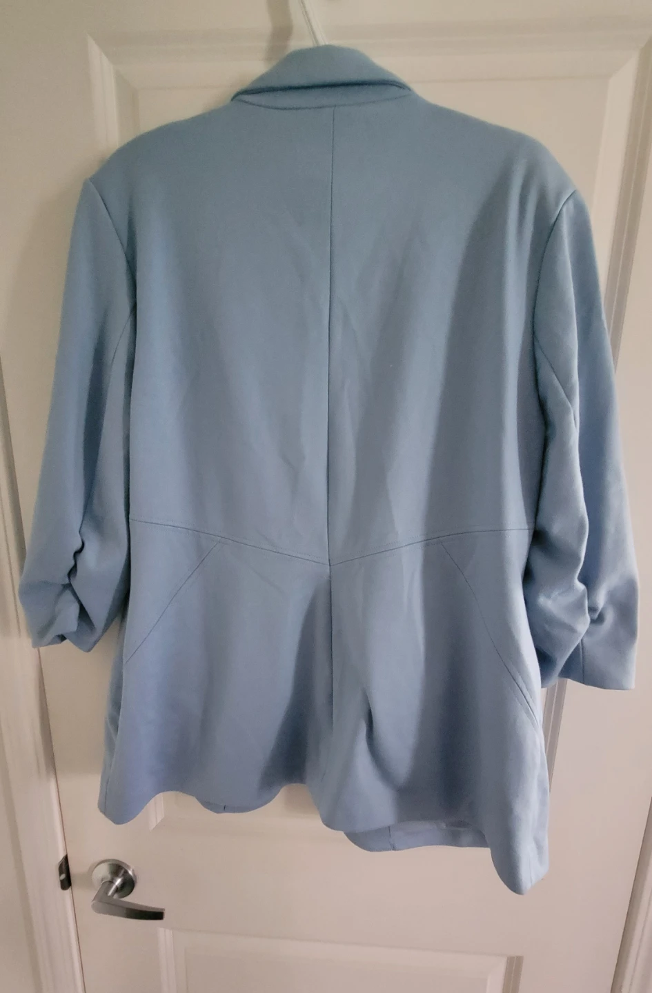 Ricky's Light Blue Ruched Sleeve Blazer - Size Medium - photo 2