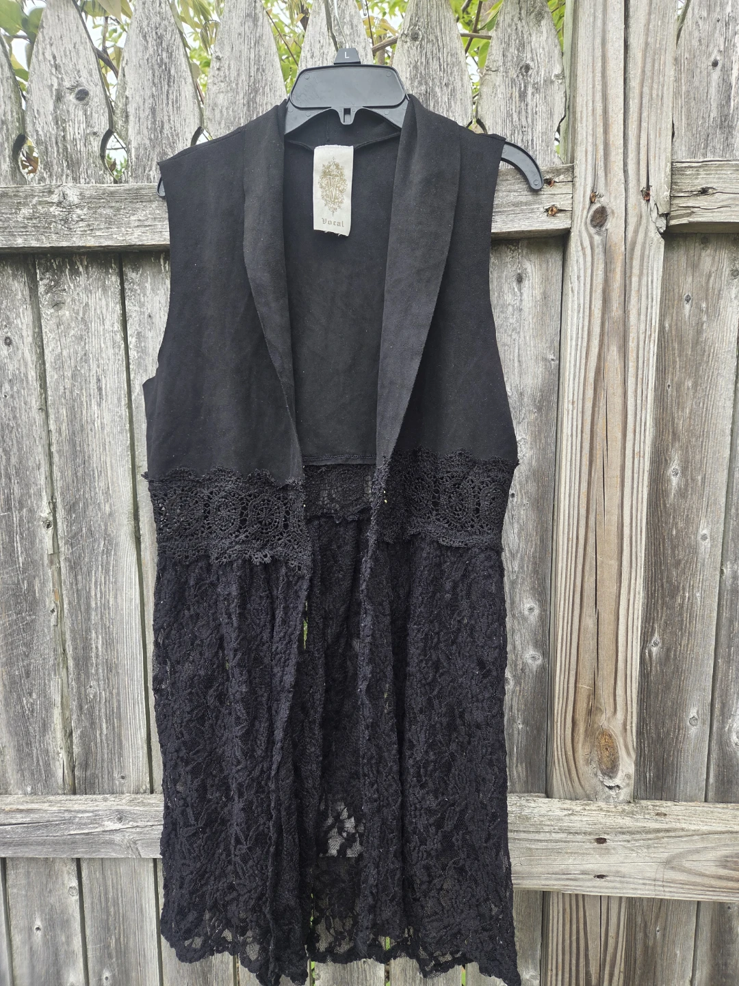 Vocal Black Lace Trim Vest
