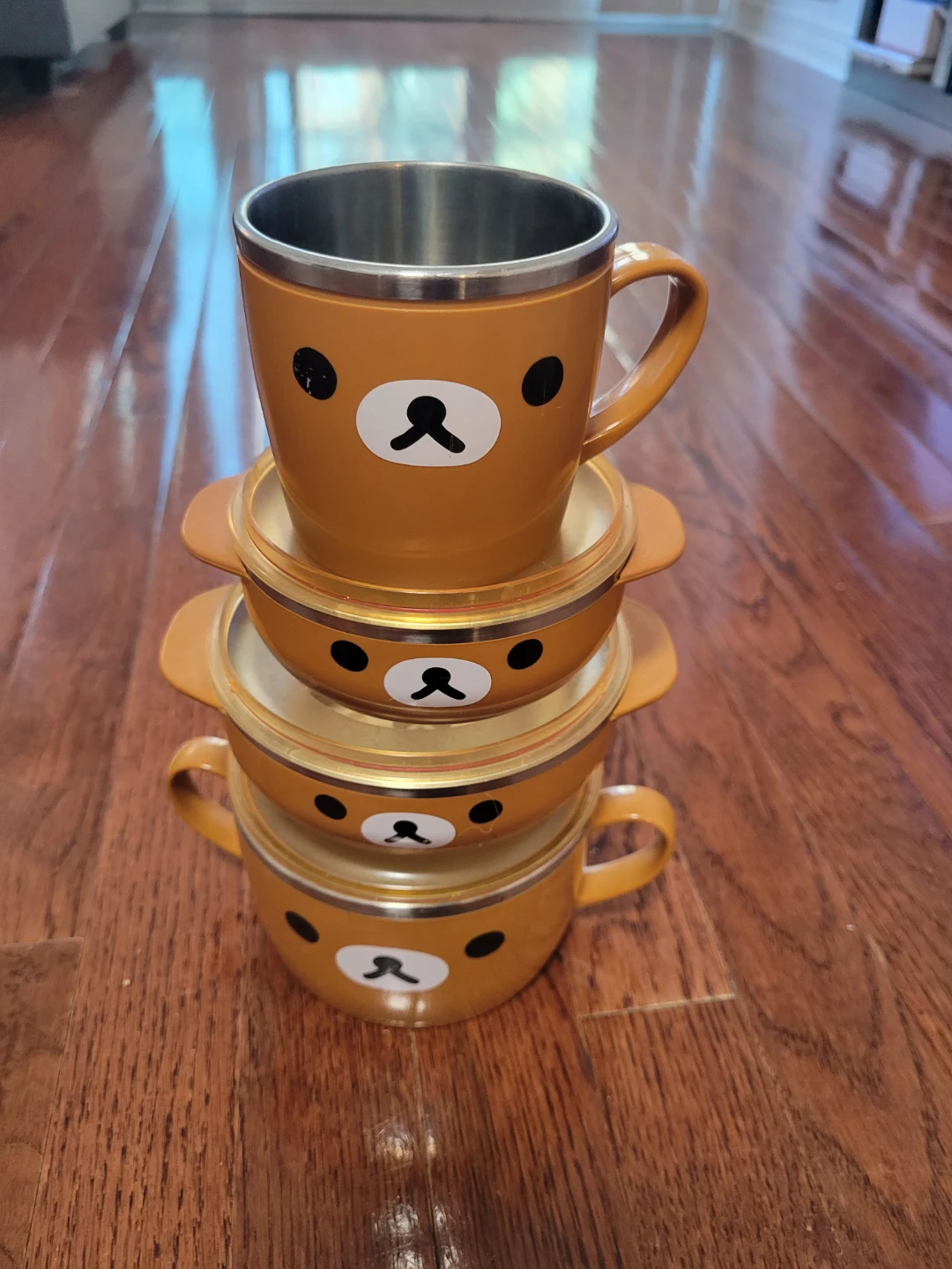 For Baby/kids Rilakkuma Stainless Steel Mug and Bowls Set