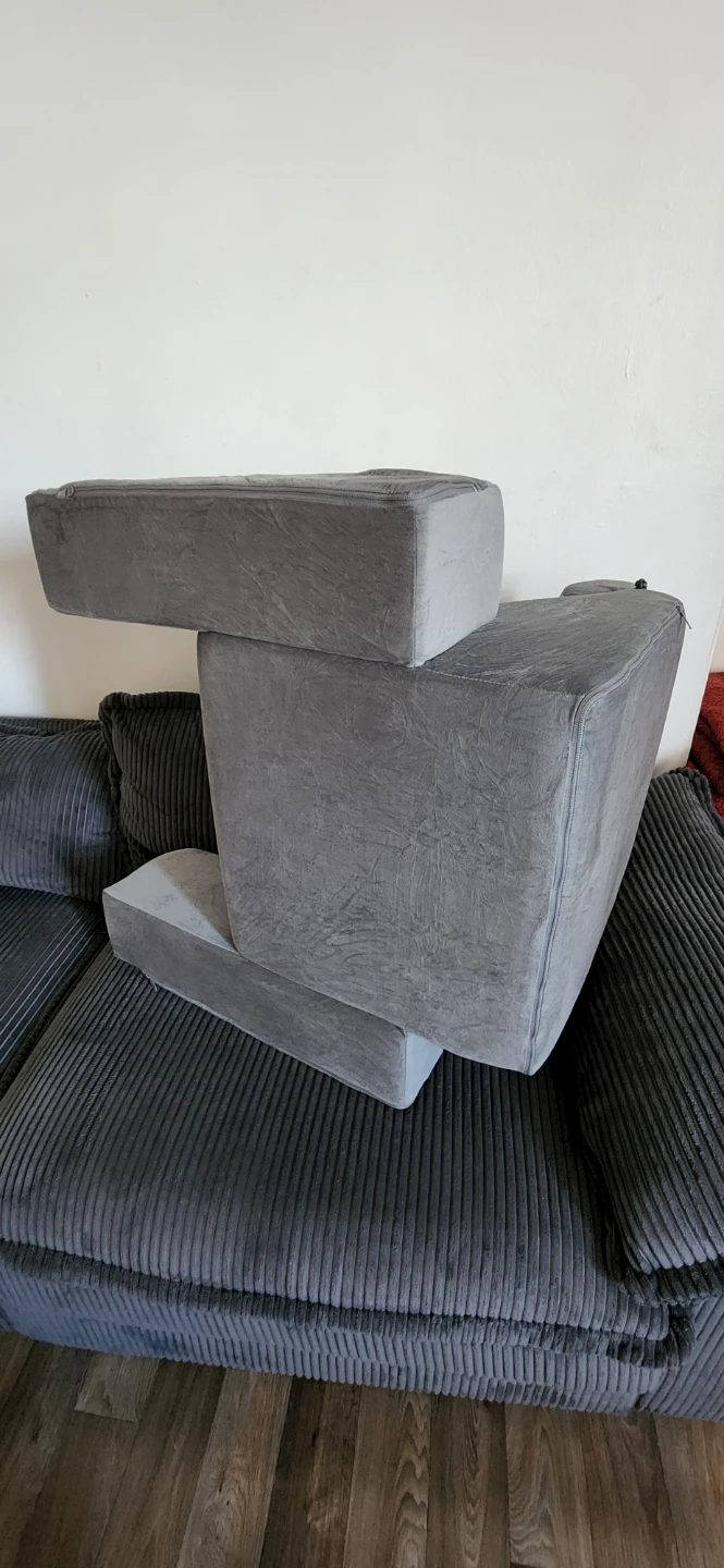 Grey Sofa Armrests and Headrest Covers - photo 3