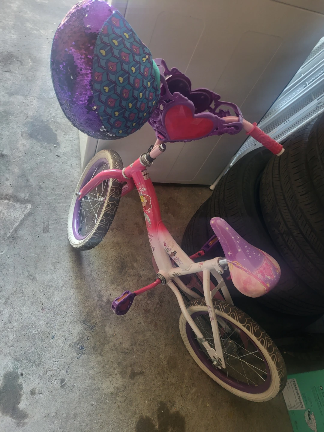 Girls' Purple and Pink Bike with Basket