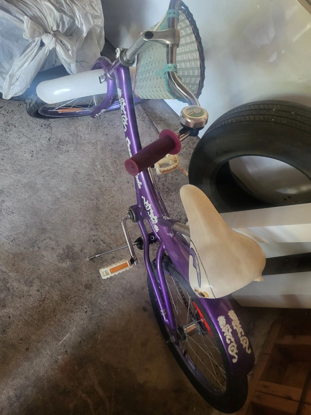 Girls' Purple and Pink Bike with Basket - photo 5