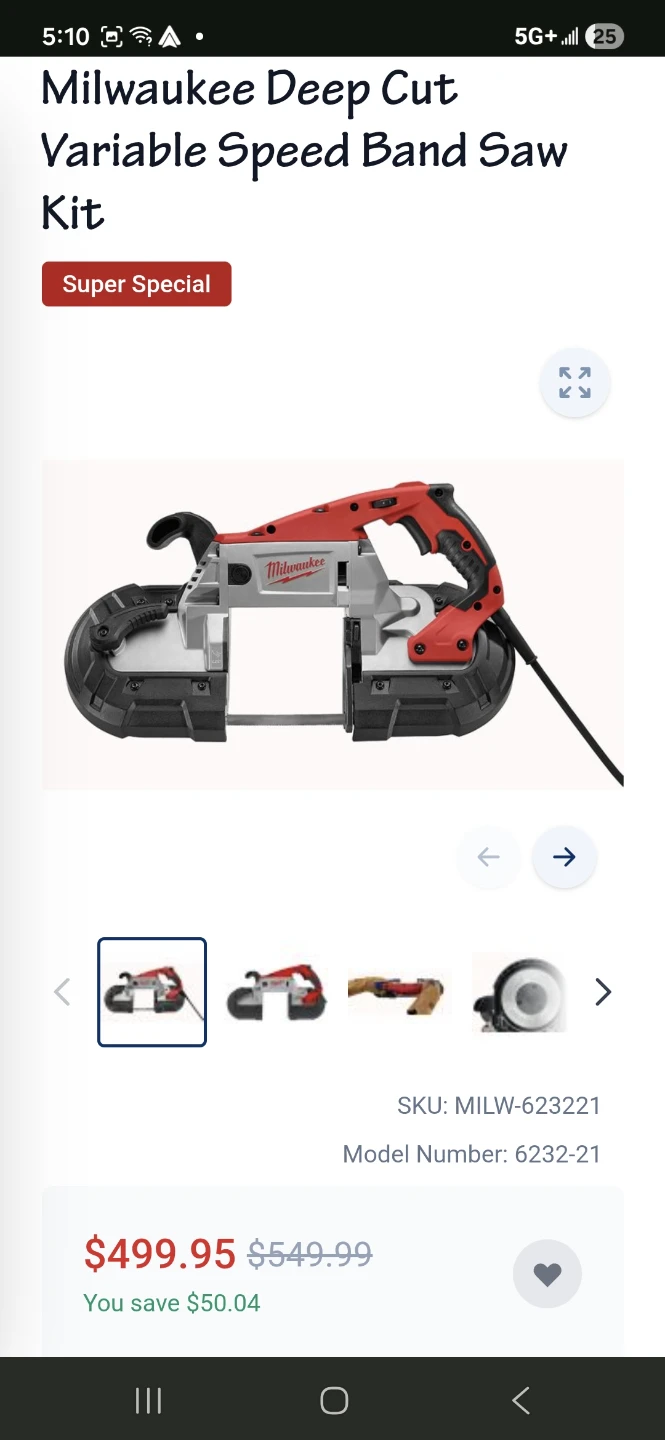 Milwaukee Deep Cut Variable Speed Band Saw Kit with Case - photo 5