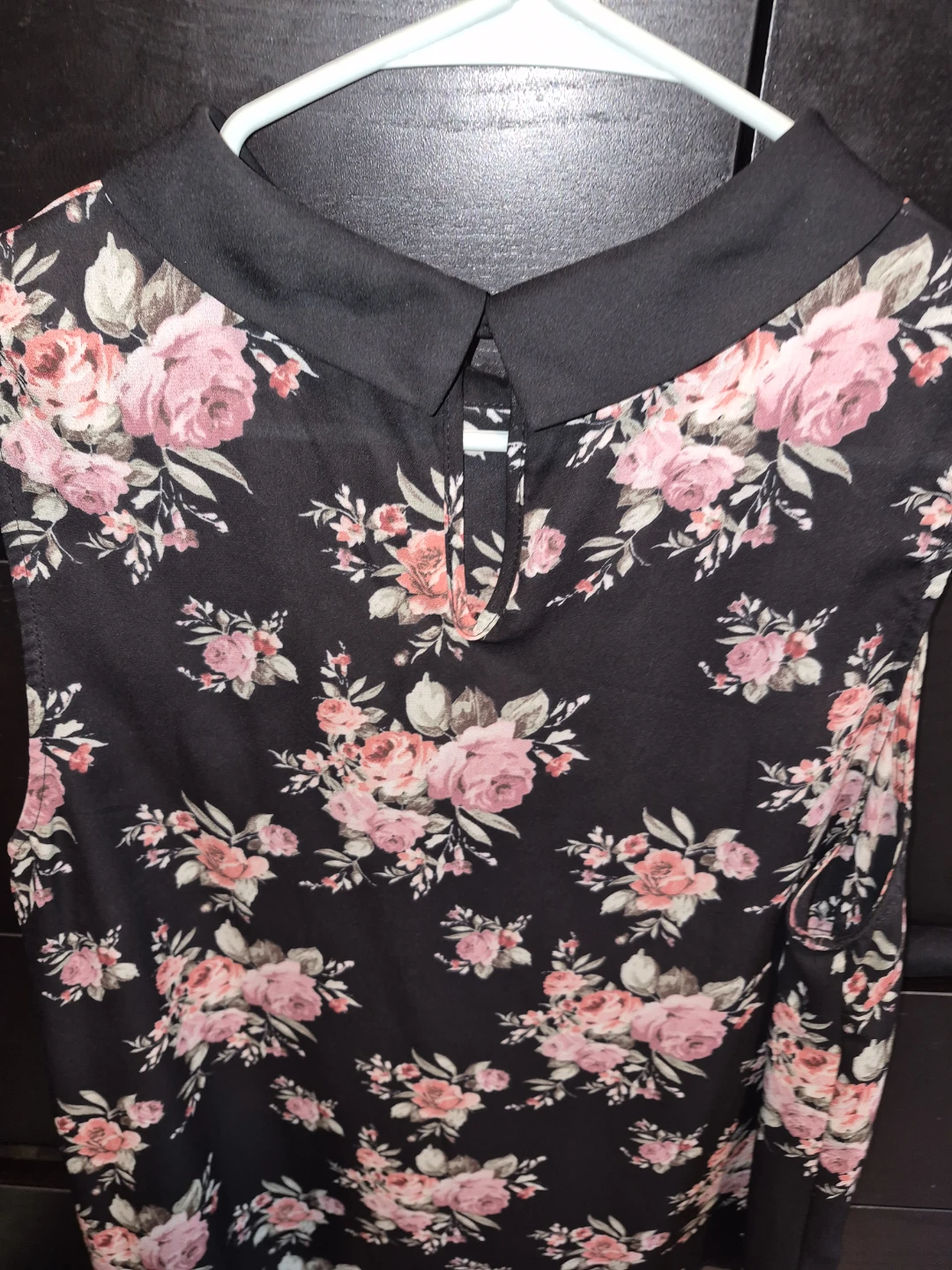 Faith and Joy Black Floral Sleeveless Blouse XL - photo 2
