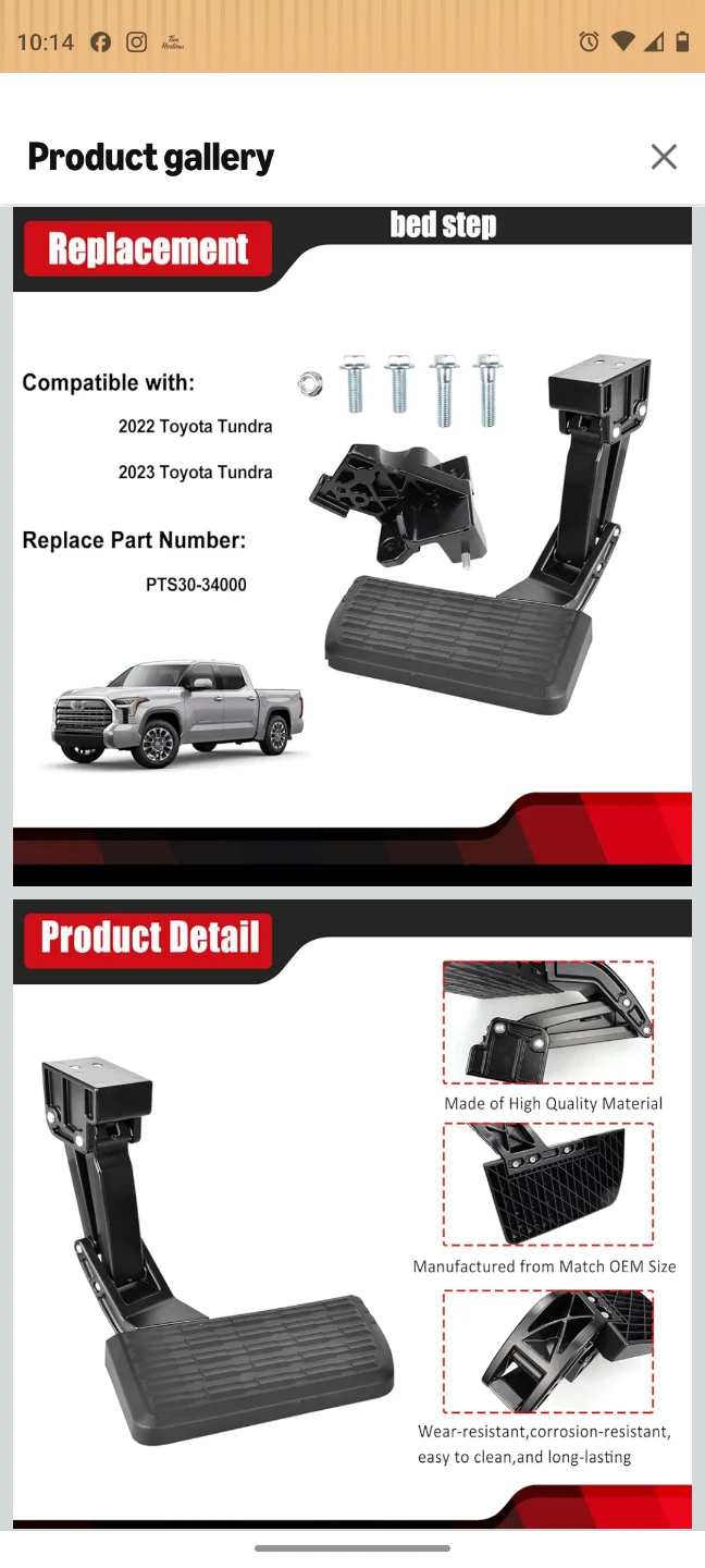 Free delivery, Retractable Truck Bed Step Toyota Tundra or any - photo 2