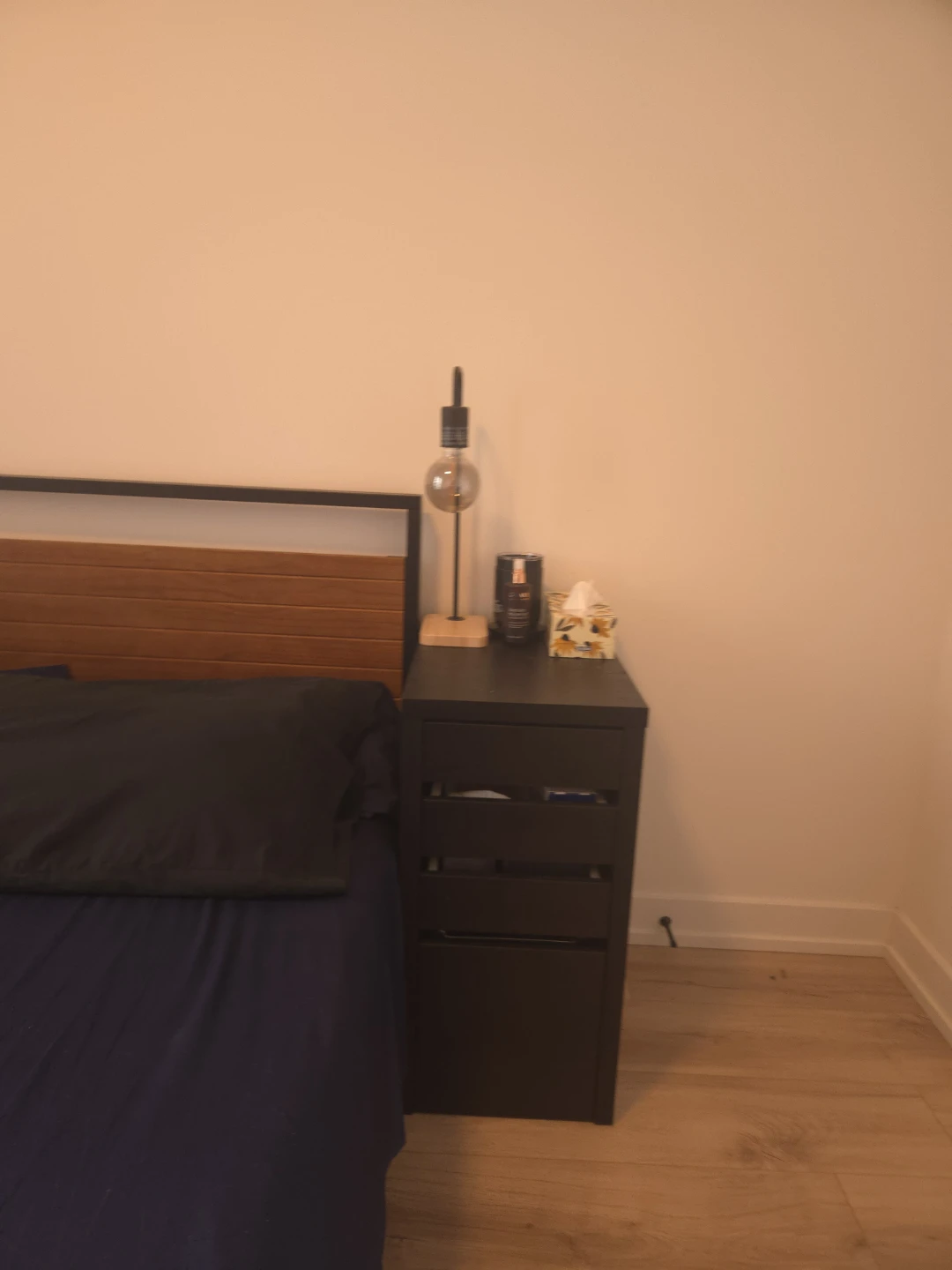 Dark Wood Nightstand with 4 Drawers - photo 2