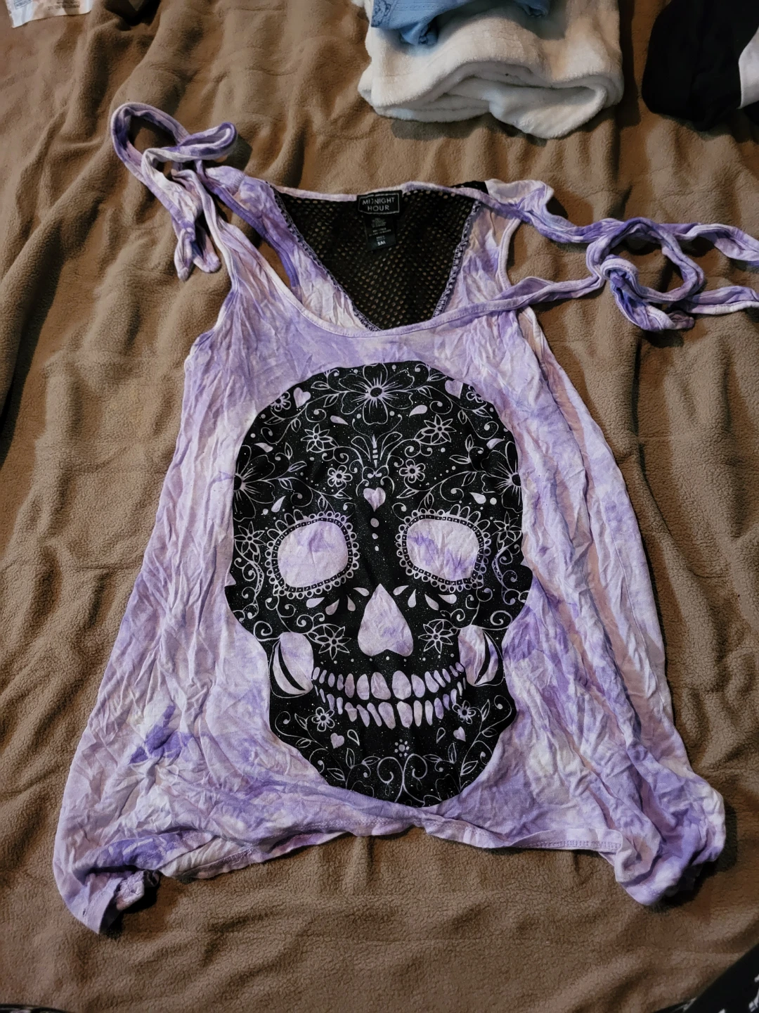 Hot Topic Purple Tie-Dye Skull Tank Top
