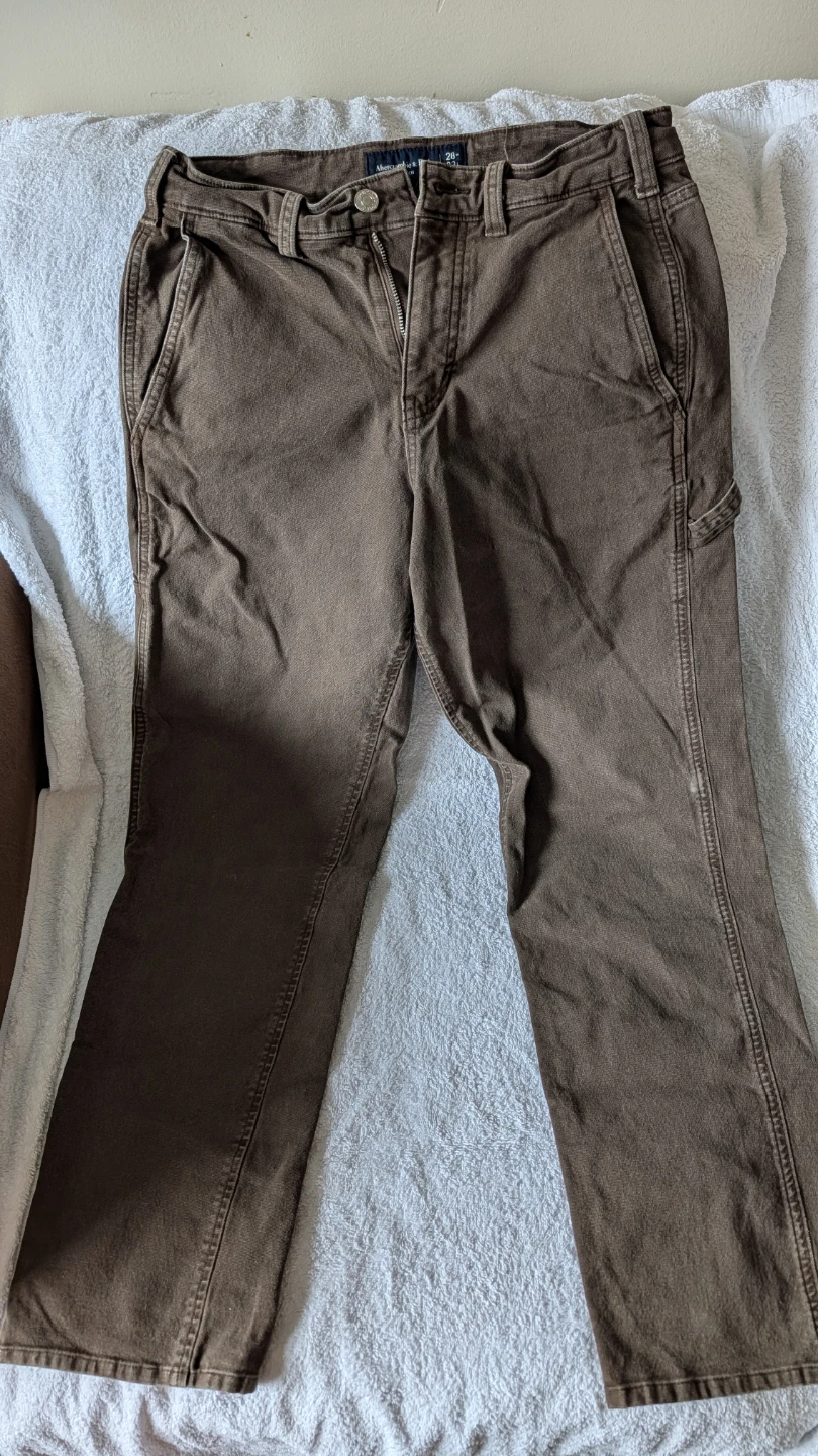 Abercrombie & Fitch Brown Canvas Carpenter Pants