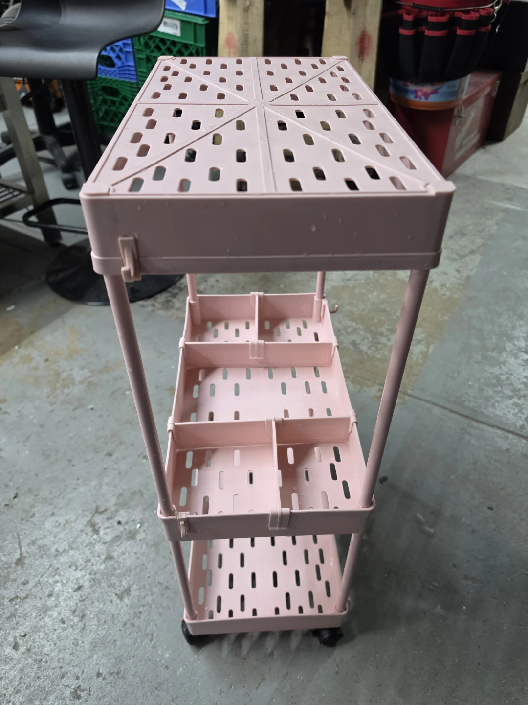 Pink Rolling Utility Cart with Compartments - photo 3
