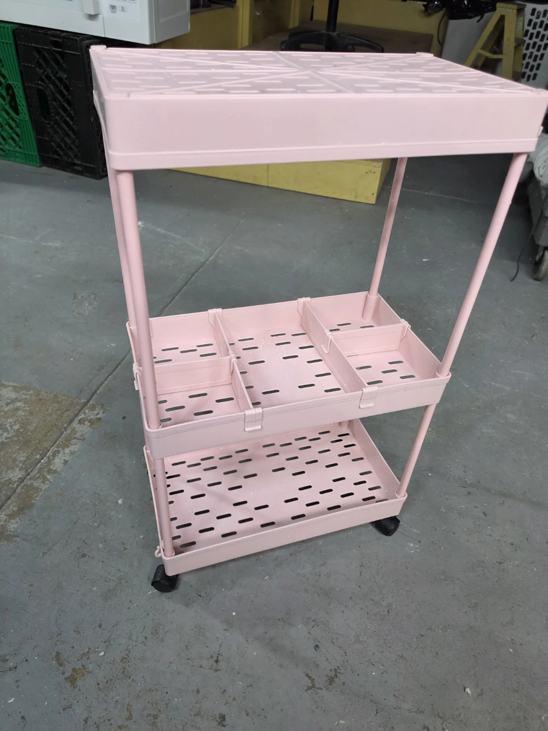Pink Rolling Utility Cart with Compartments - photo 5