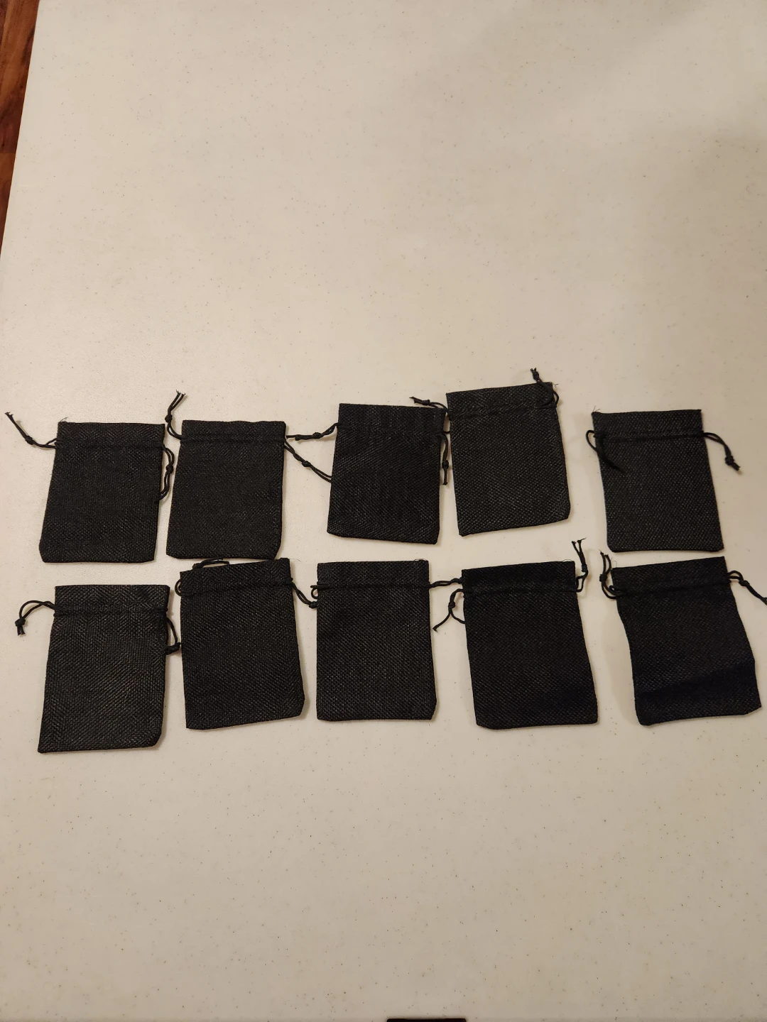 10 Black Drawstring Pouches