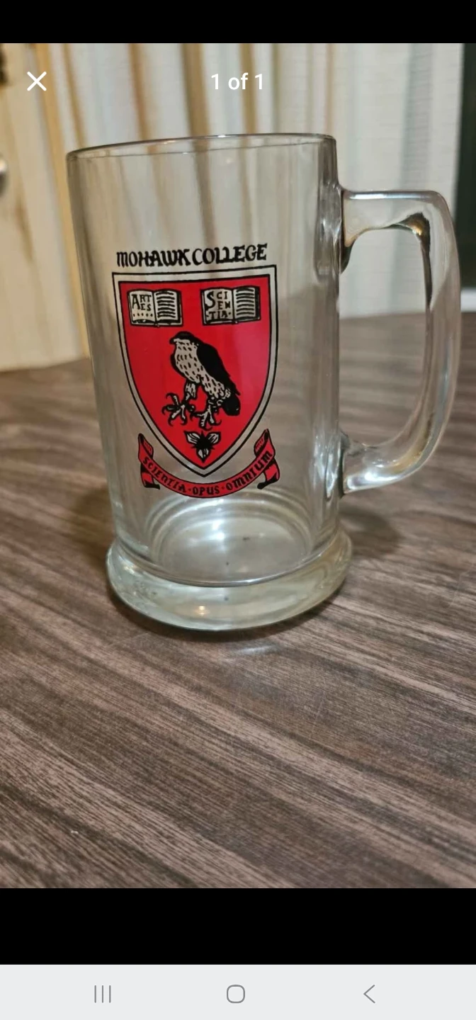 Mohawk College Glass Beer Mug