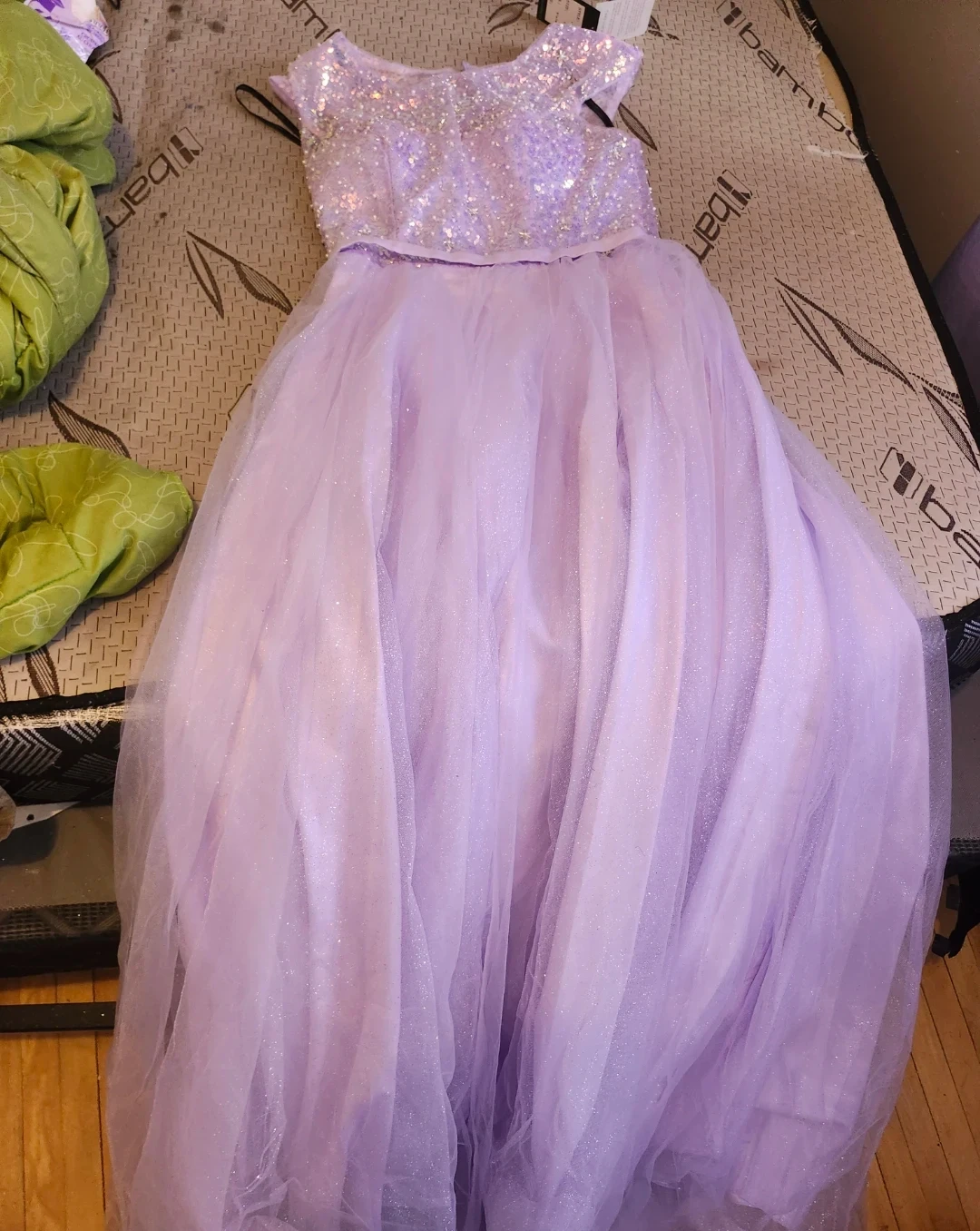 Lavender Sequin Beaded Formal Gown