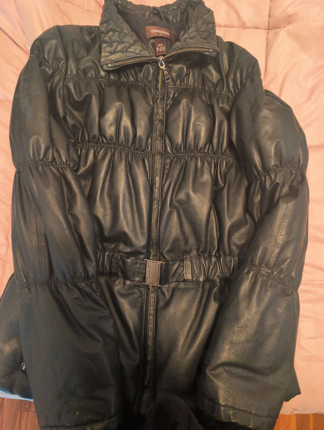 Danier Black Leather Jacket with Belt