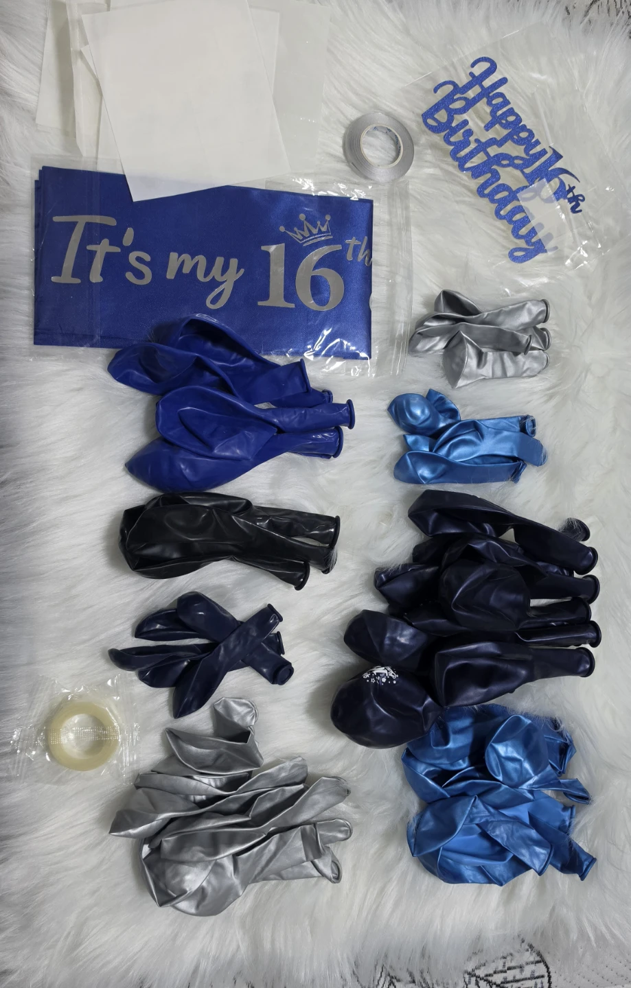 Happy 16th Birthday Party Supplies Set ballons