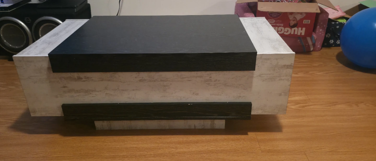 Modern Coffee Table - Black and White Wood-Look