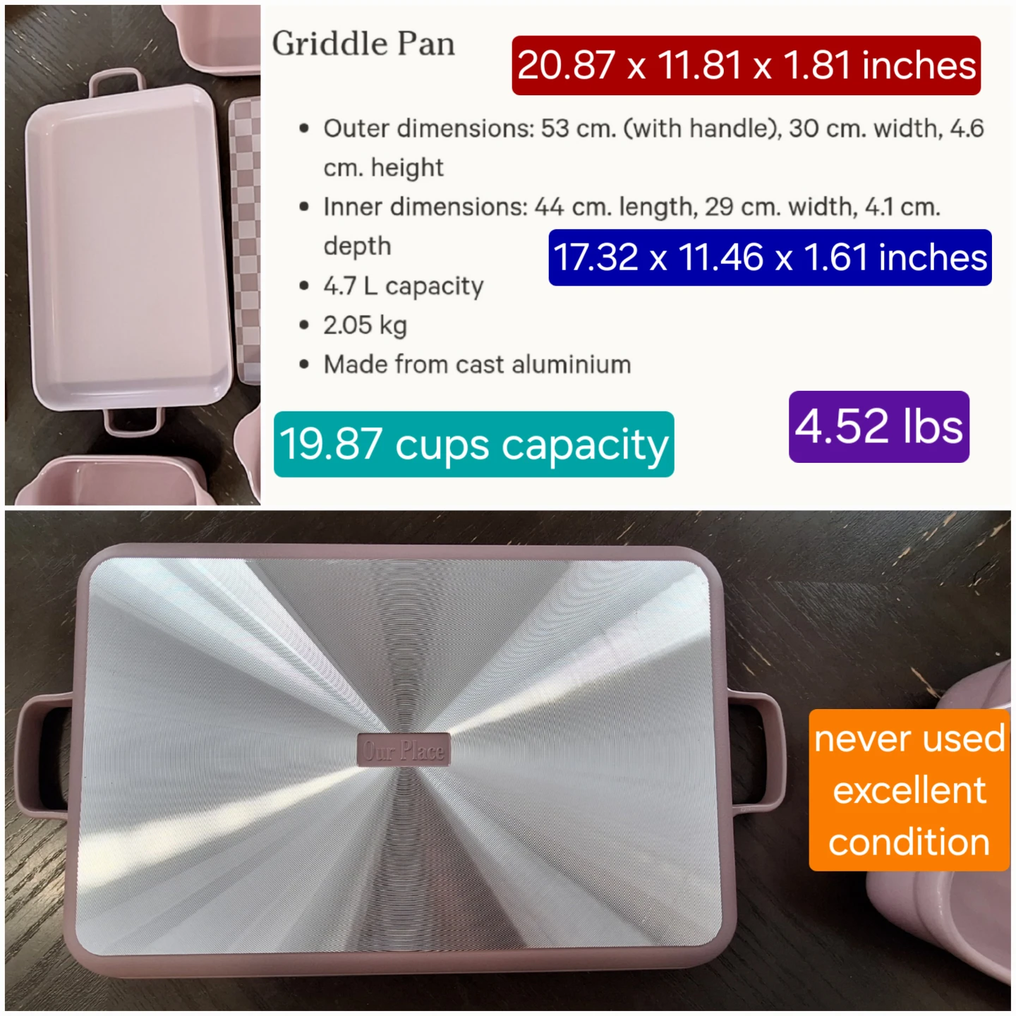 Our Place Bakeware set - NEW lavender griddle and baking pans - photo 4