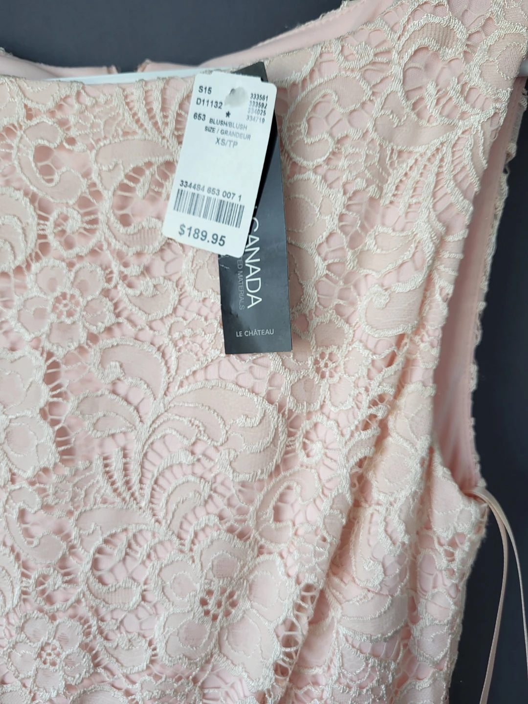 LE CHÂTEAU Pink Lace Bridesmaid Dresses  XS/TP