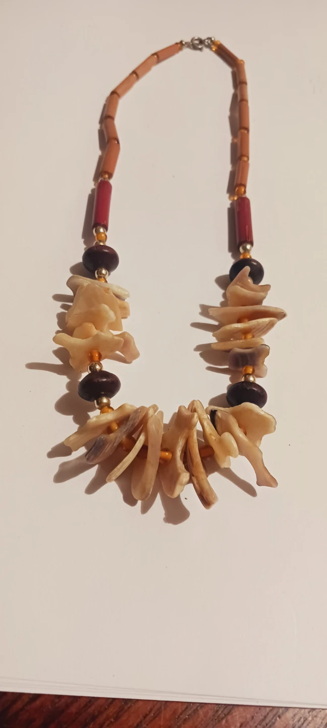 Beautiful one of a kind sea shell beaded necklace