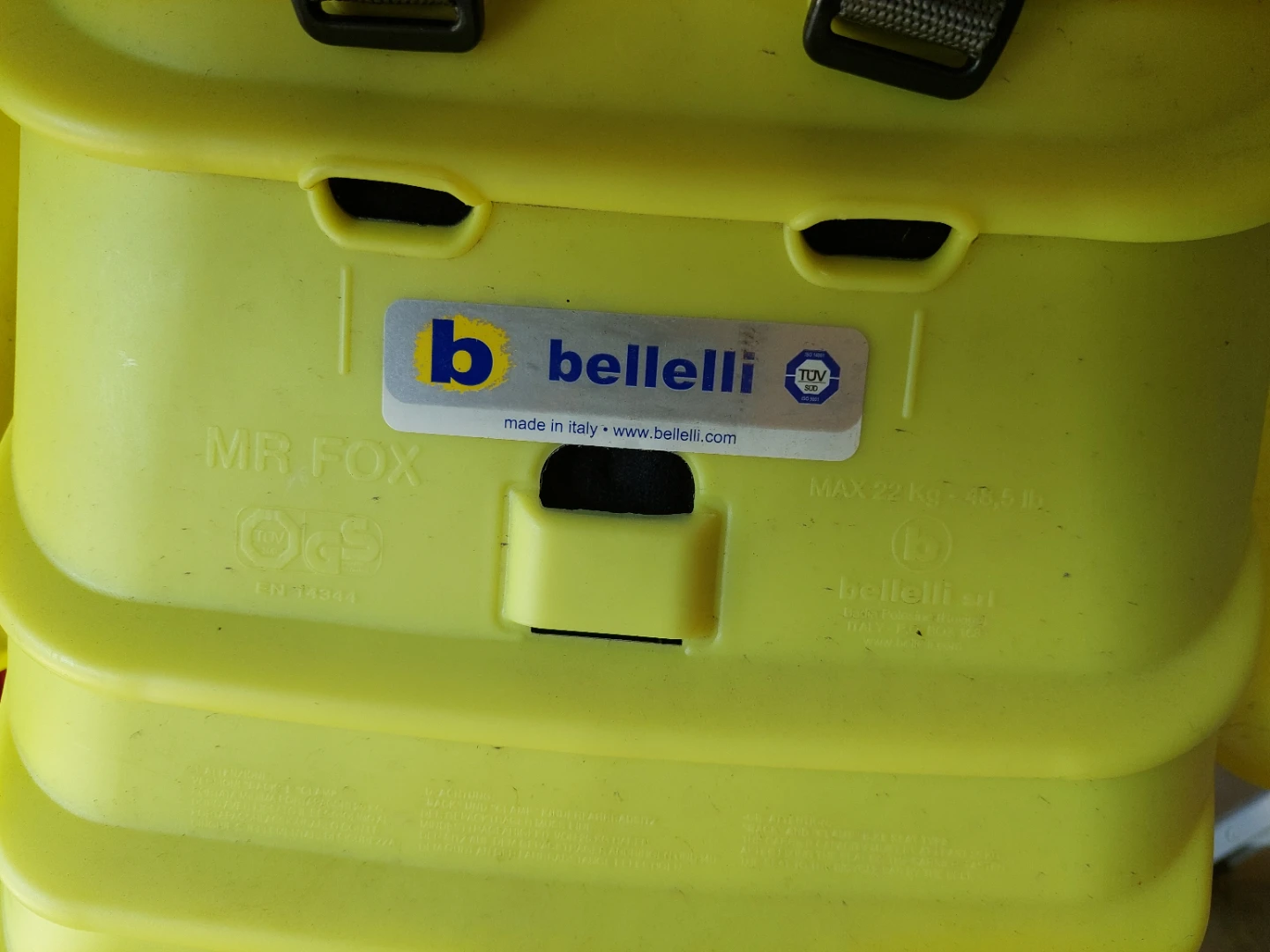 Yellow Rear-Mounted Bellelli/Mamma Cangura Child Bike Seat - photo 4