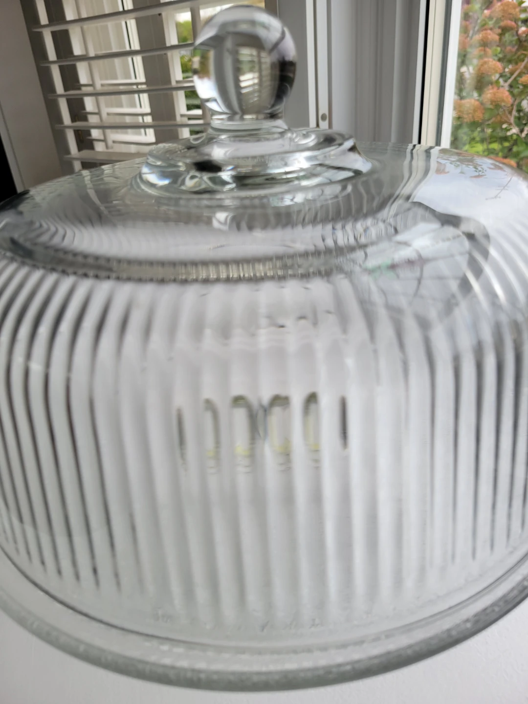 Vintage Anchor Hocking Ribbed Glass Dessert Dome. Cake stand. - photo 2