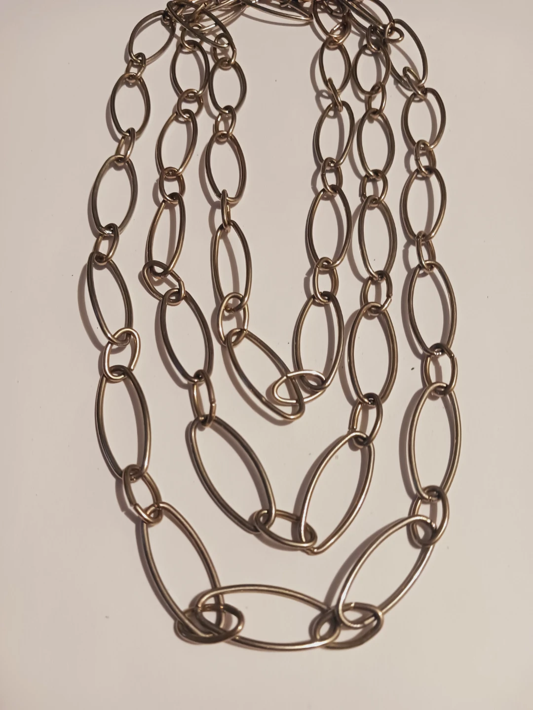 Ralph Lauren Signed Silver Tone Links Long Necklace
