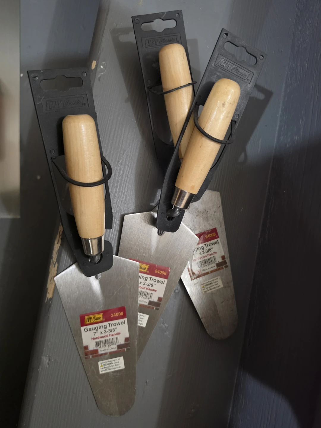 Lot of 4 IVY Classic Gauging Trowels 7" x 3-3/8" Hardwood Handle