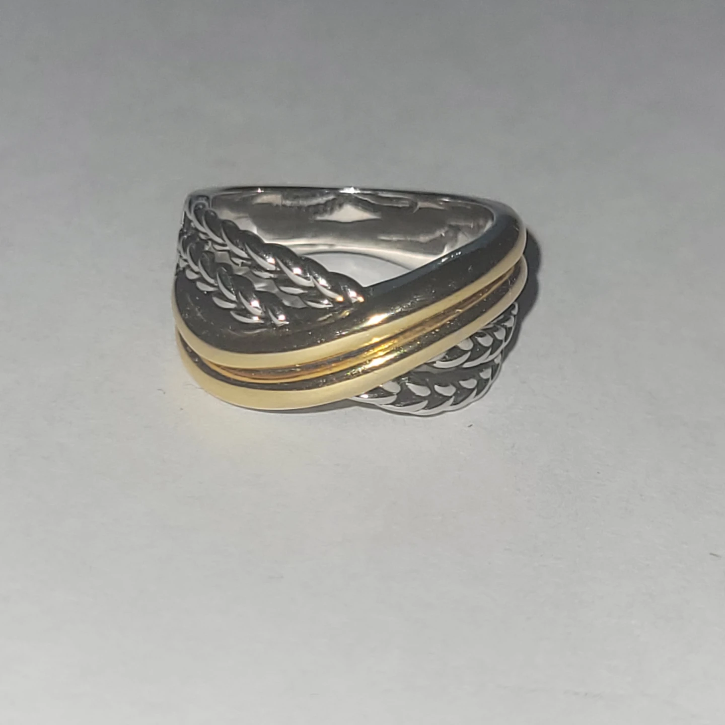 Two-Tone Sterling Silver and Gold Ring