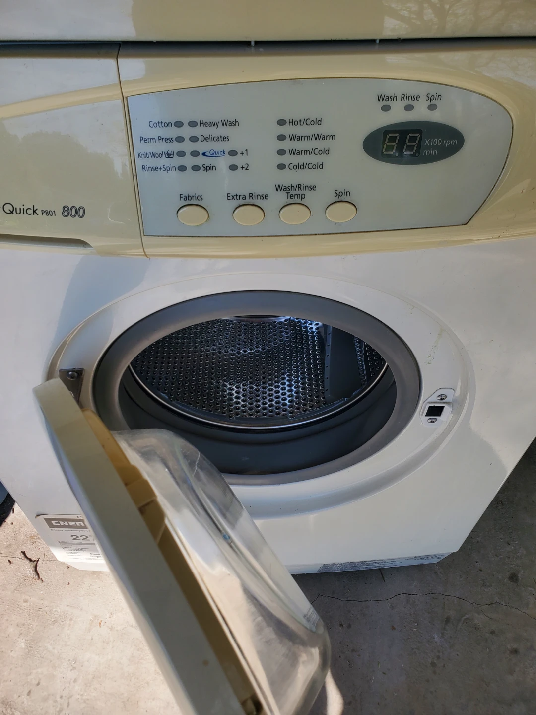 Samsung Fuzzy Sensor Quick P801 Washing Machine - photo 3