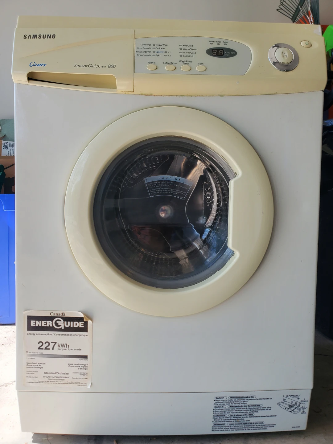 Samsung Fuzzy Sensor Quick P801 Washing Machine - photo 5