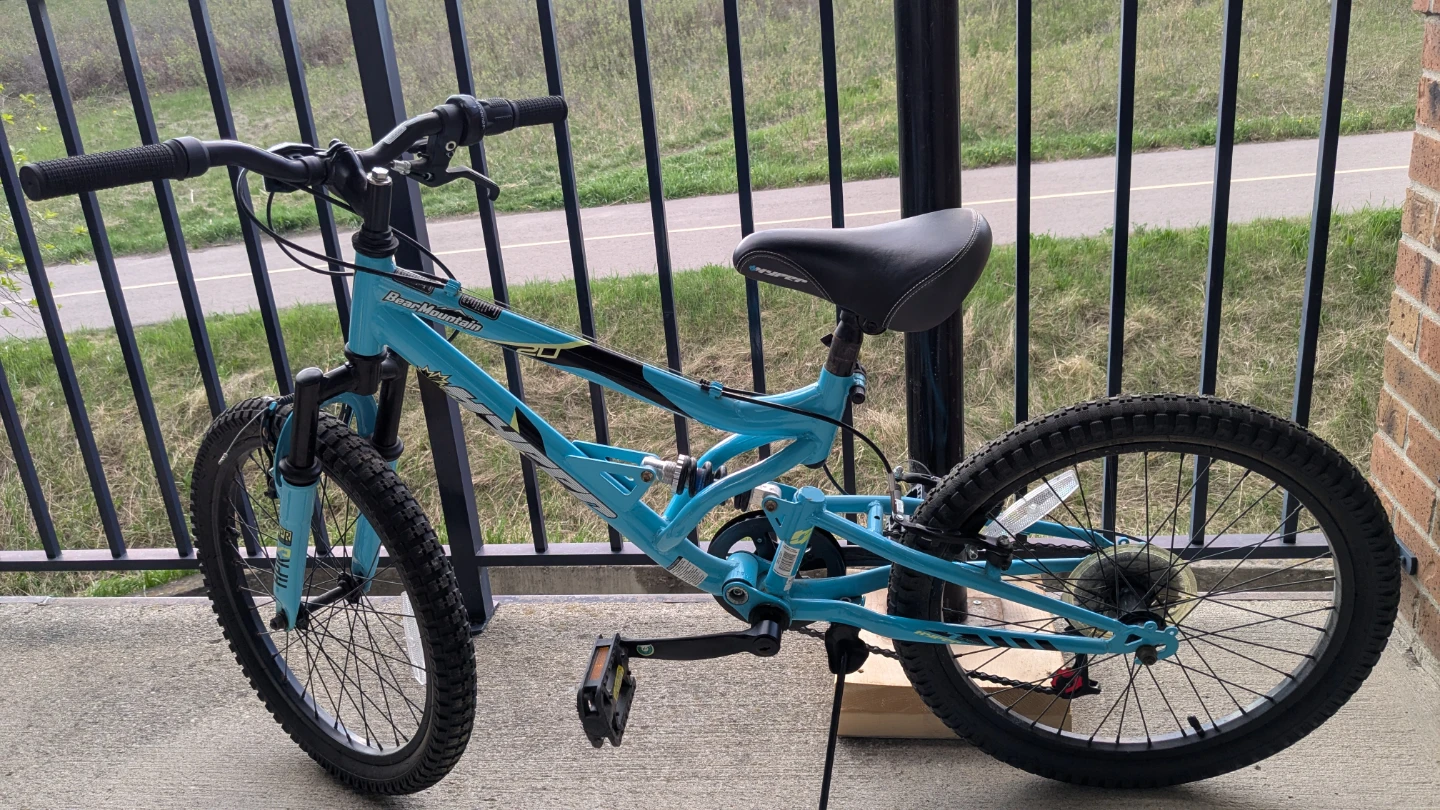 Kids Blue Dual Suspension Mountain Bike