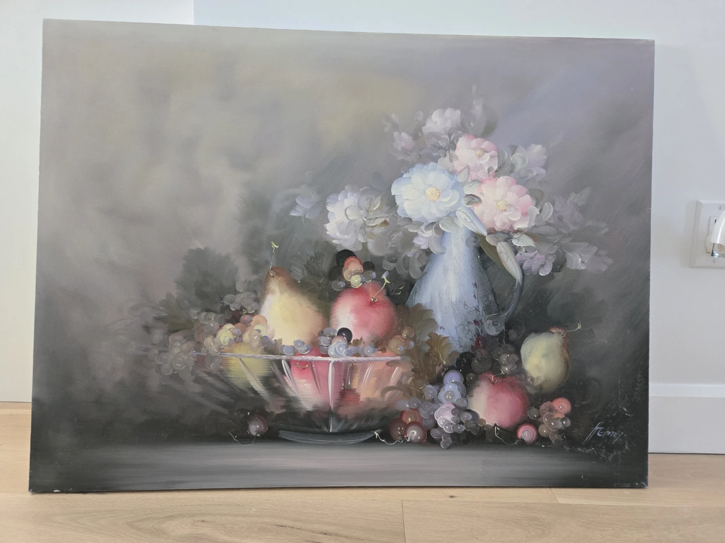 Still life painting on canvas