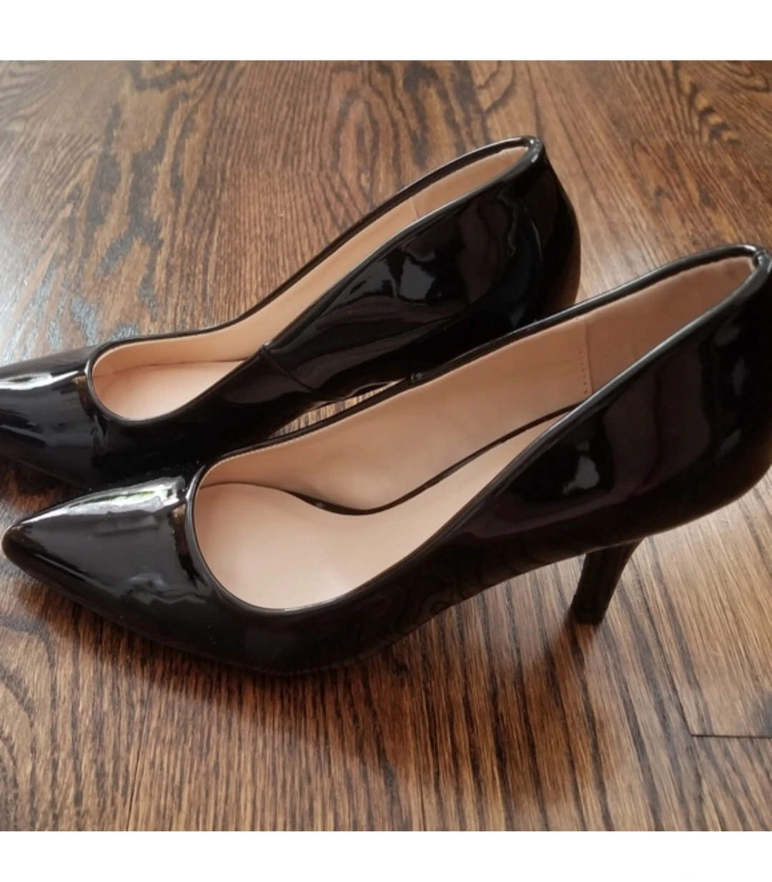 NEW Qupid Black Patent Pointed Toe Heels 5.5 - photo 2