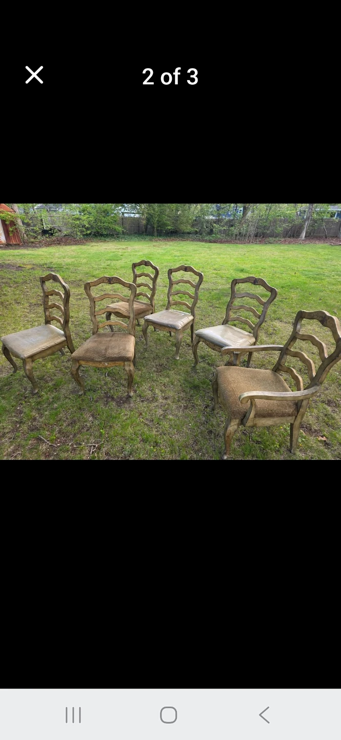 Solid Wood Dining Table w 2 Leafs & 6 Chairs - photo 5