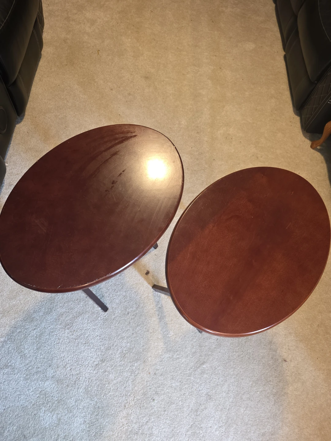 Set of 2 Wood Trays Tables