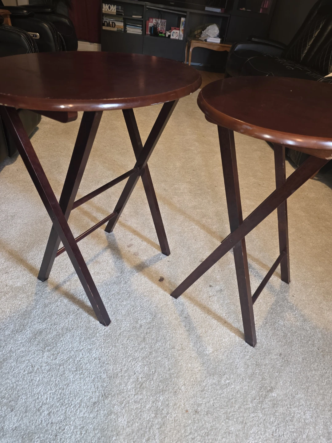 Set of 2 Wood Trays Tables - photo 2