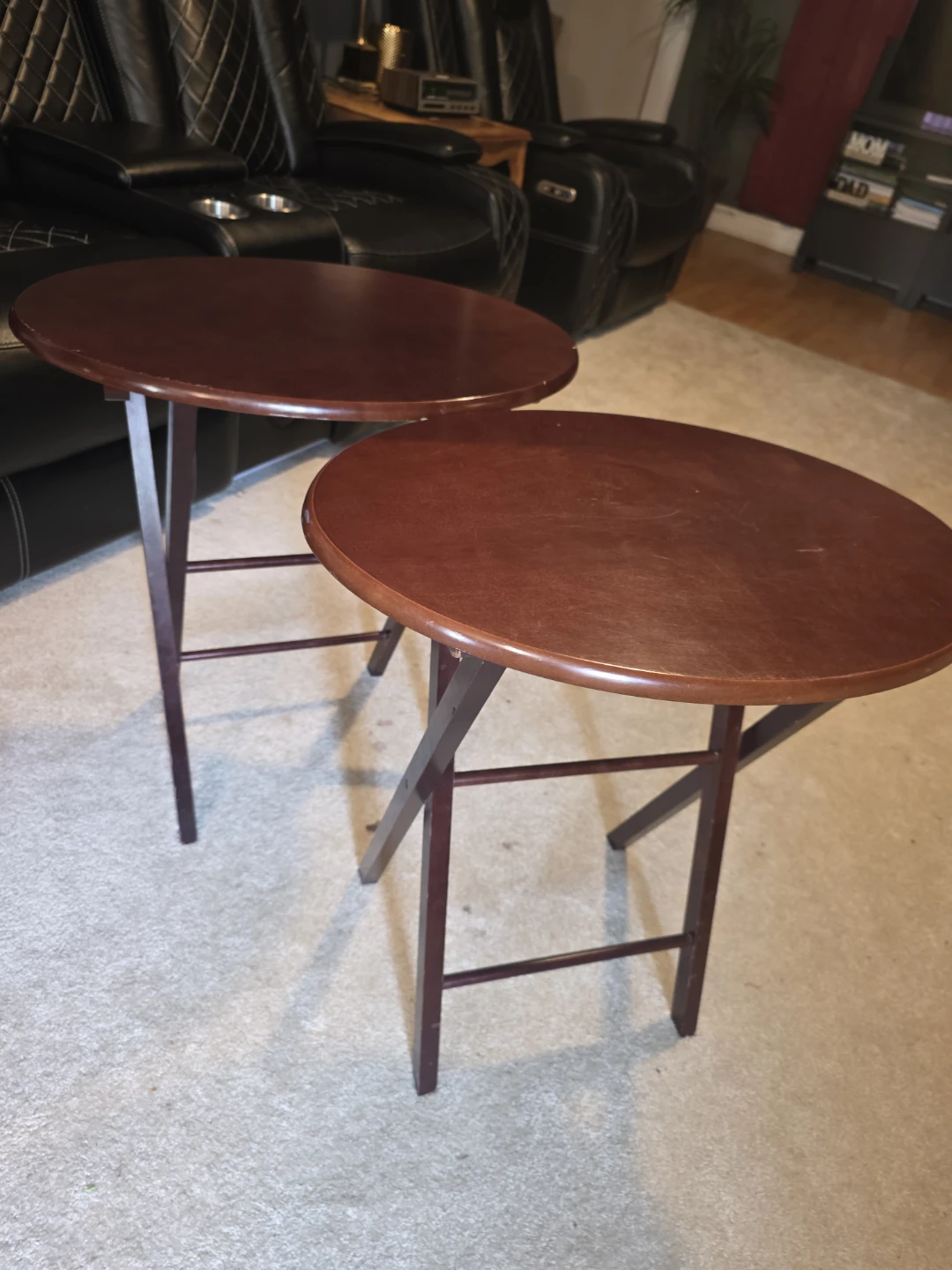Set of 2 Wood Trays Tables - photo 4