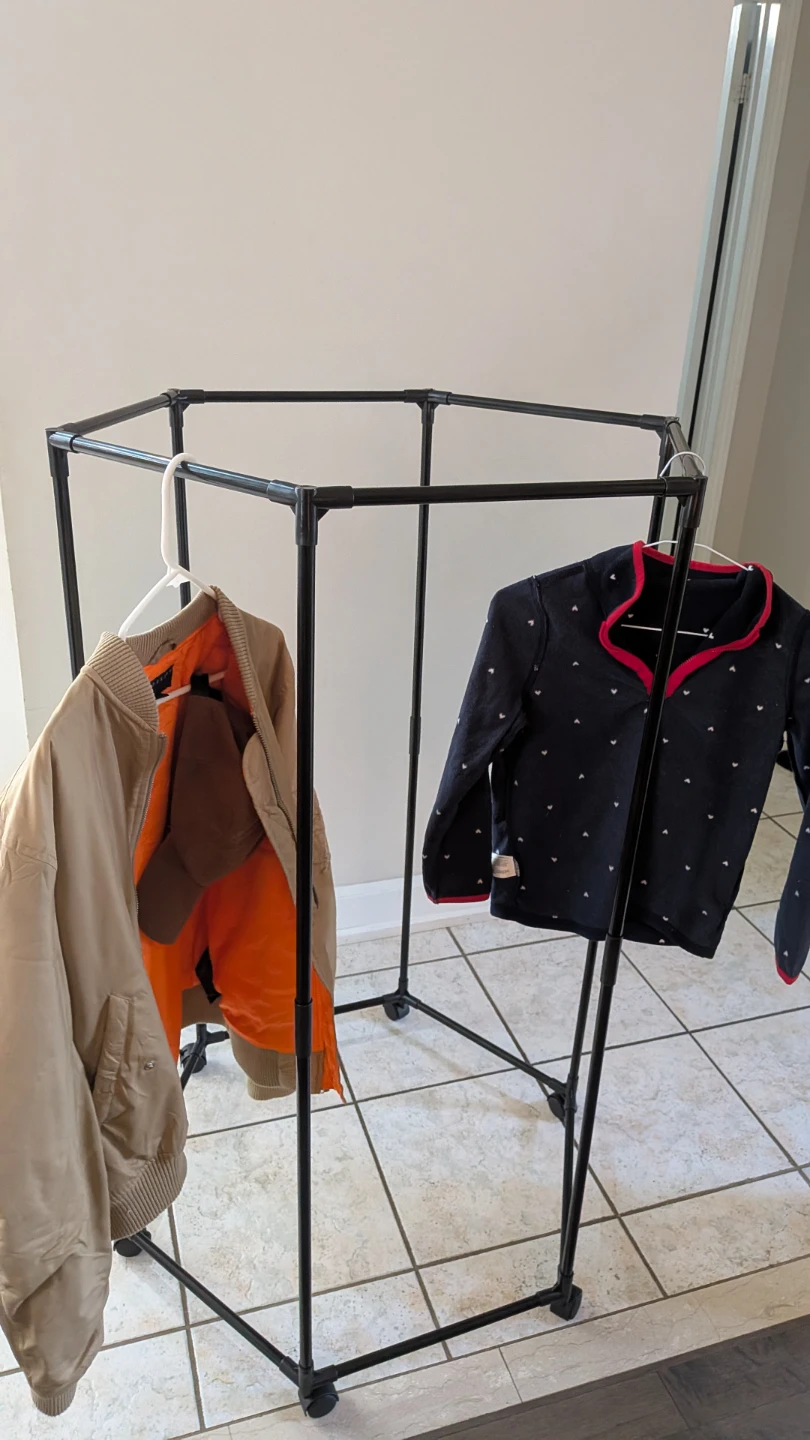 Black Hexagonal Garment Rack - photo 3