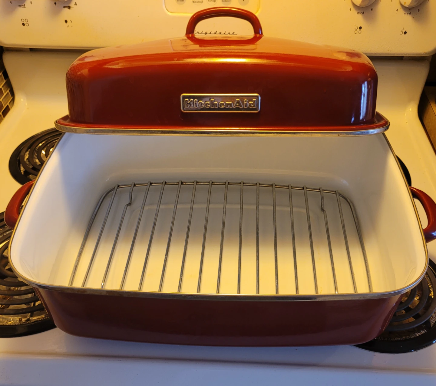 KitchenAid Red Roasting Pan with Rack - photo 2