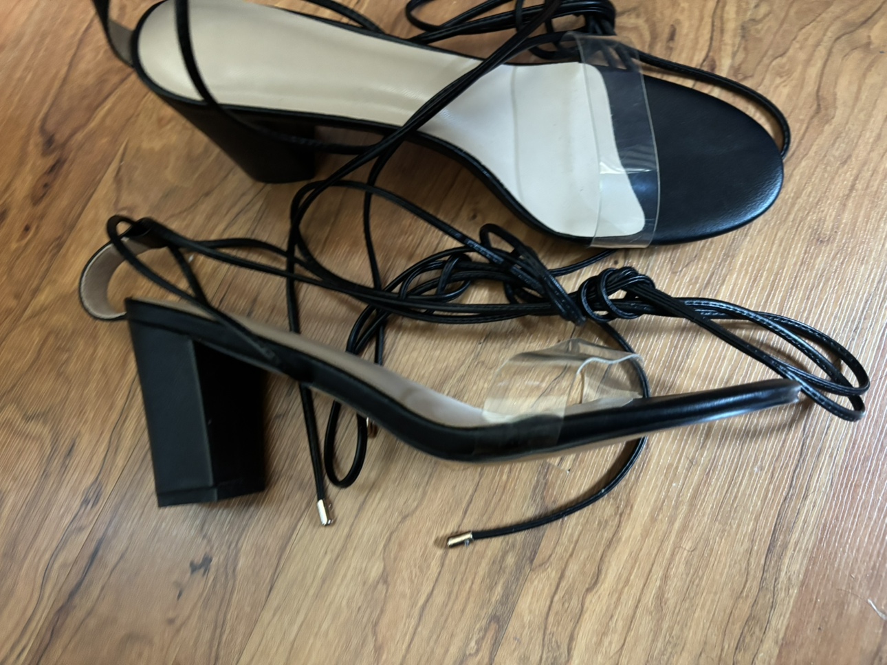 Size 14 US - Clear Band Gladiator Strappy Heeled Sandals - photo 3