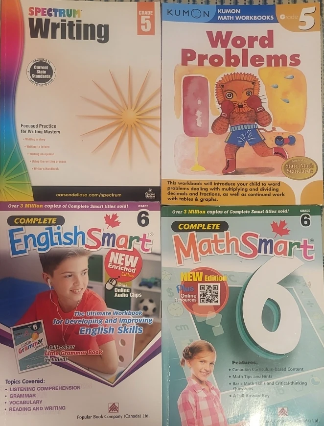 Ontario Curriculum books for Grades 1, 2, 5, and 6