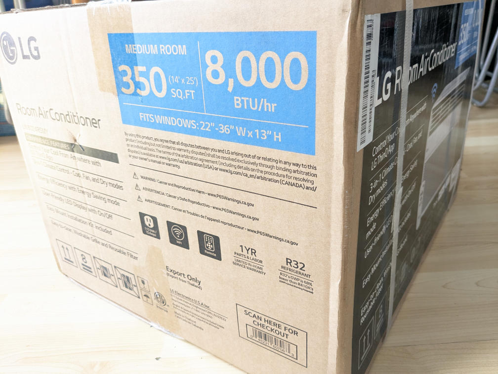 8,000Btu LG ThinQ SMART Window AC Unit - photo 3