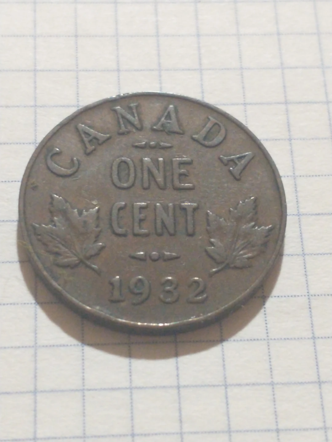 1932 Canada One Cent KM #28