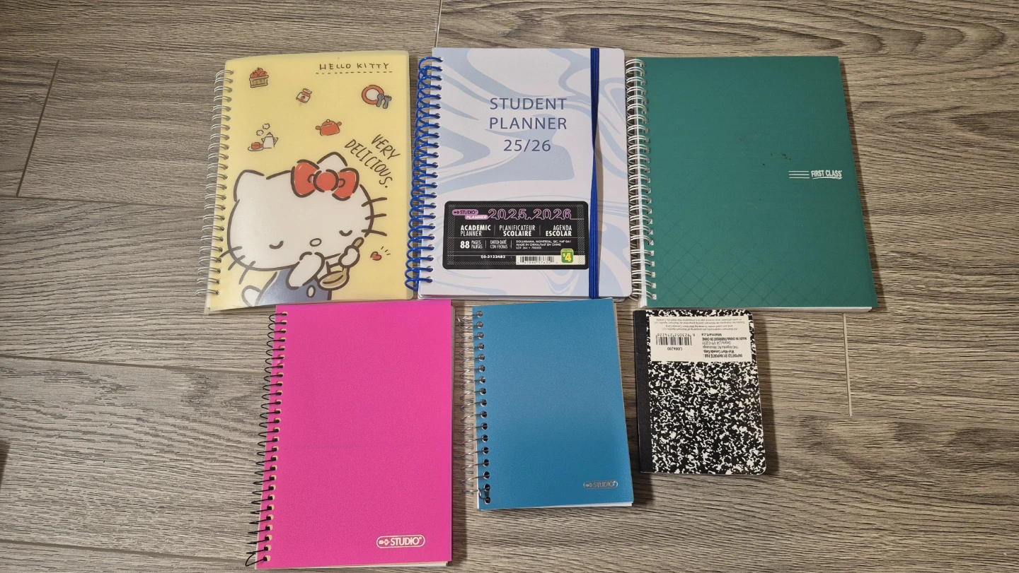 Student notebook bundle (planner + notebooks) – like new