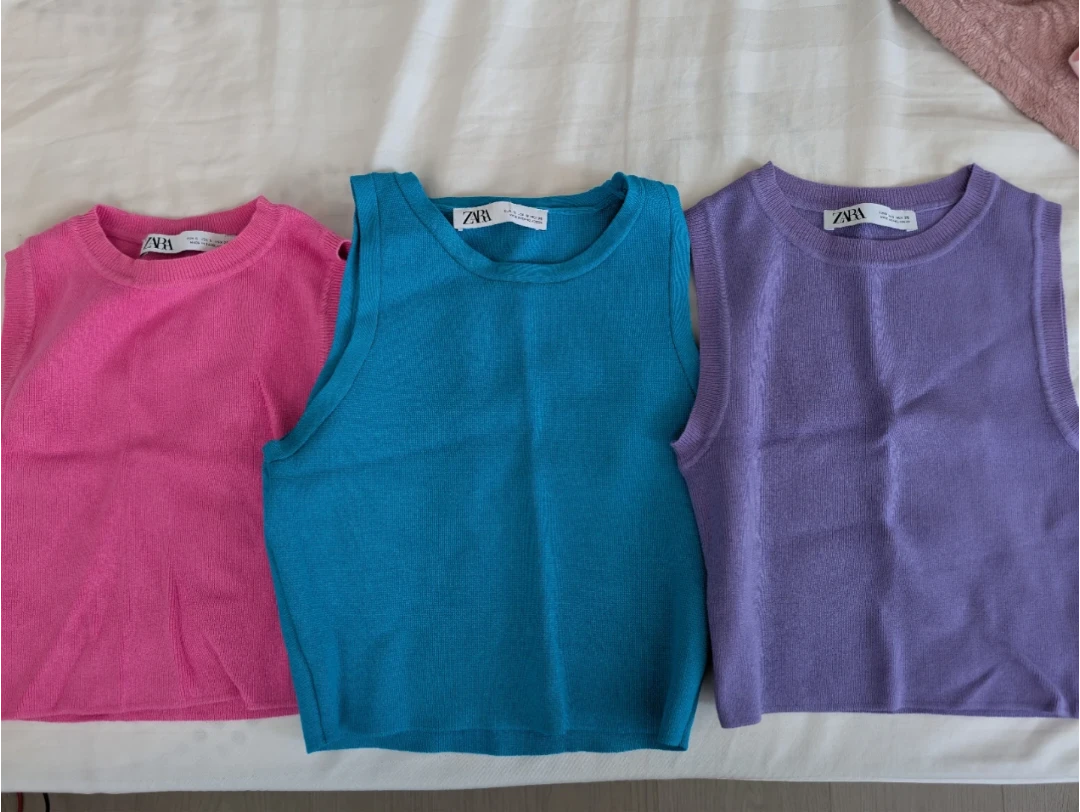 Zara Knit Tank Tops - Set of 3 (Small)