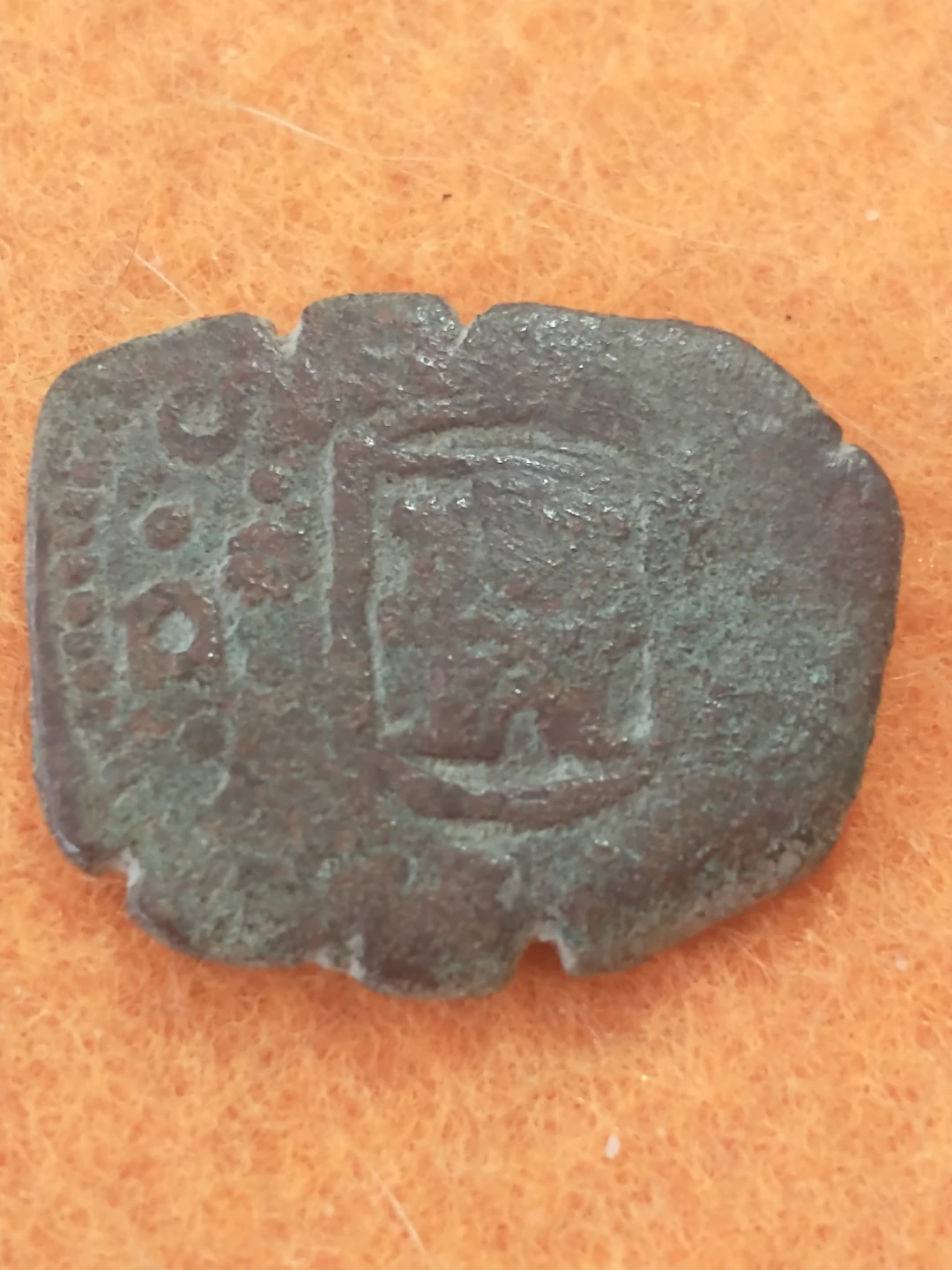Attractive medieval Spanish coin, castle and lion